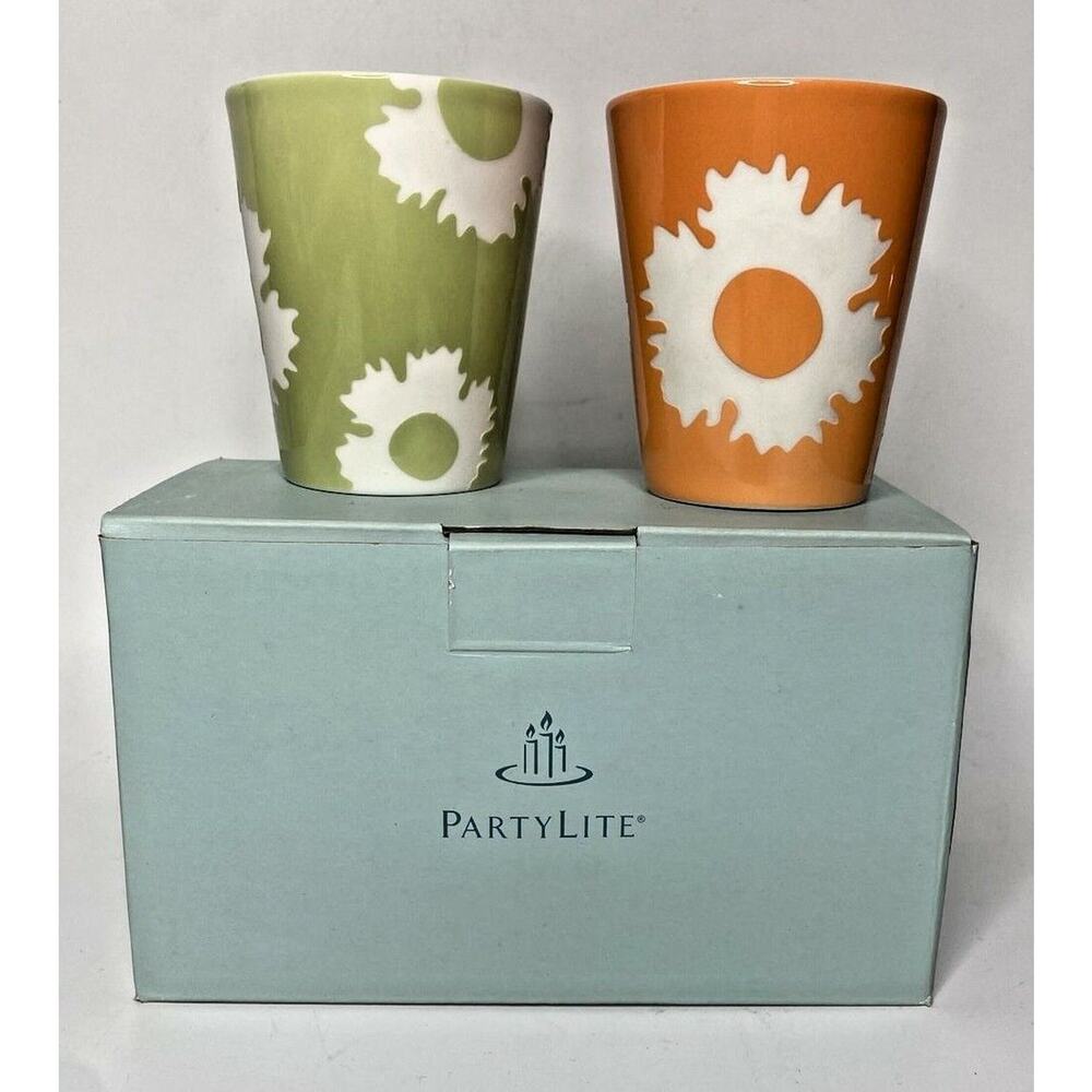 PartyLite Garden Whimsy Votive Candle Holder Pair Retired NIB P12B/P9335‎